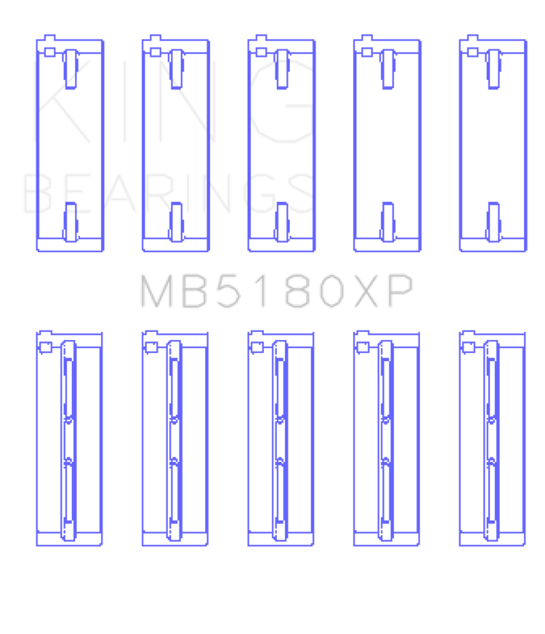 King Renault F8Q/F7R/F8M (Size STD) Performance Main Bearing Set - MB5180XP