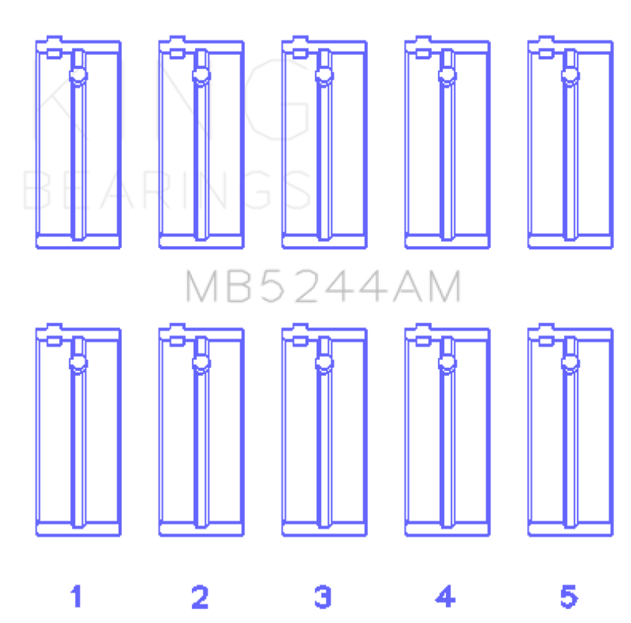 King Honda 91CI/1.5L D15A2/D15A3/D15B1/D15B2/D15B7/D15B8/D15Z1 Main Bearing Set - Size STD - MB5244AM