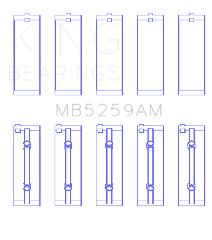 King Engine Bearings Honda B18A1 (Size +0.25mm) Main Bearing Set - MB5259AM0.25