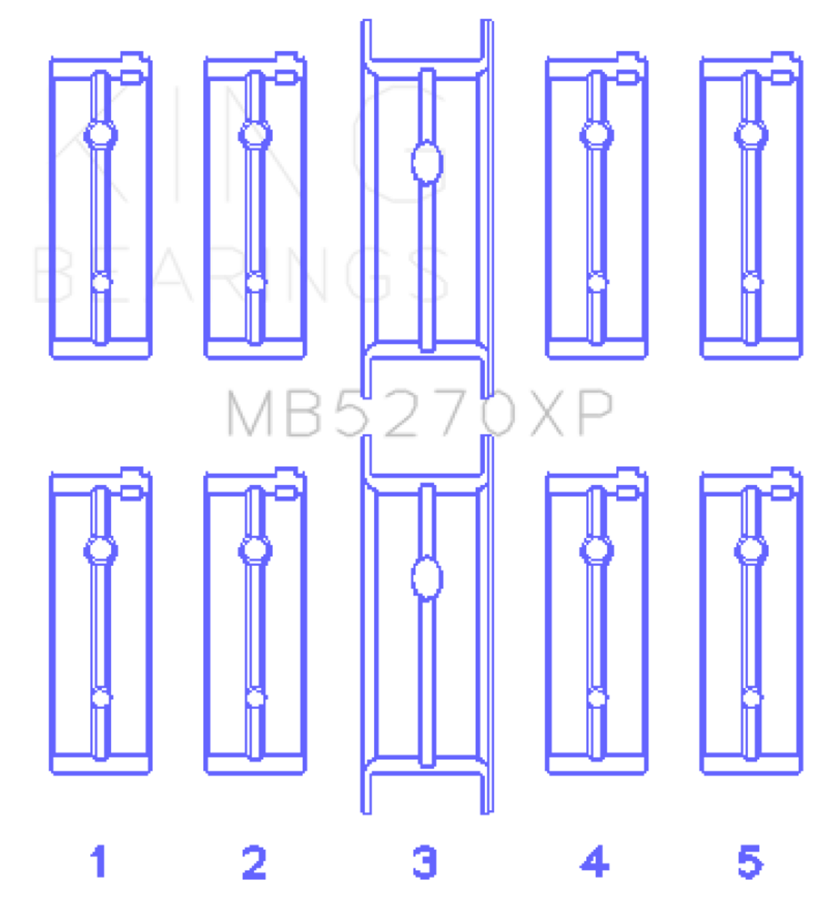 King 03-05 Dodge Neon SRT4 2.4L (Size 0.50 Oversized) Performance Main Bearing Set - MB5270XP0.5