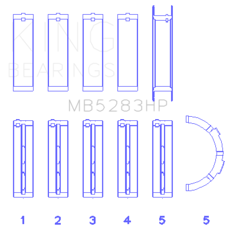 King Performance Main Bearing Set - Size STD - MB5283HP