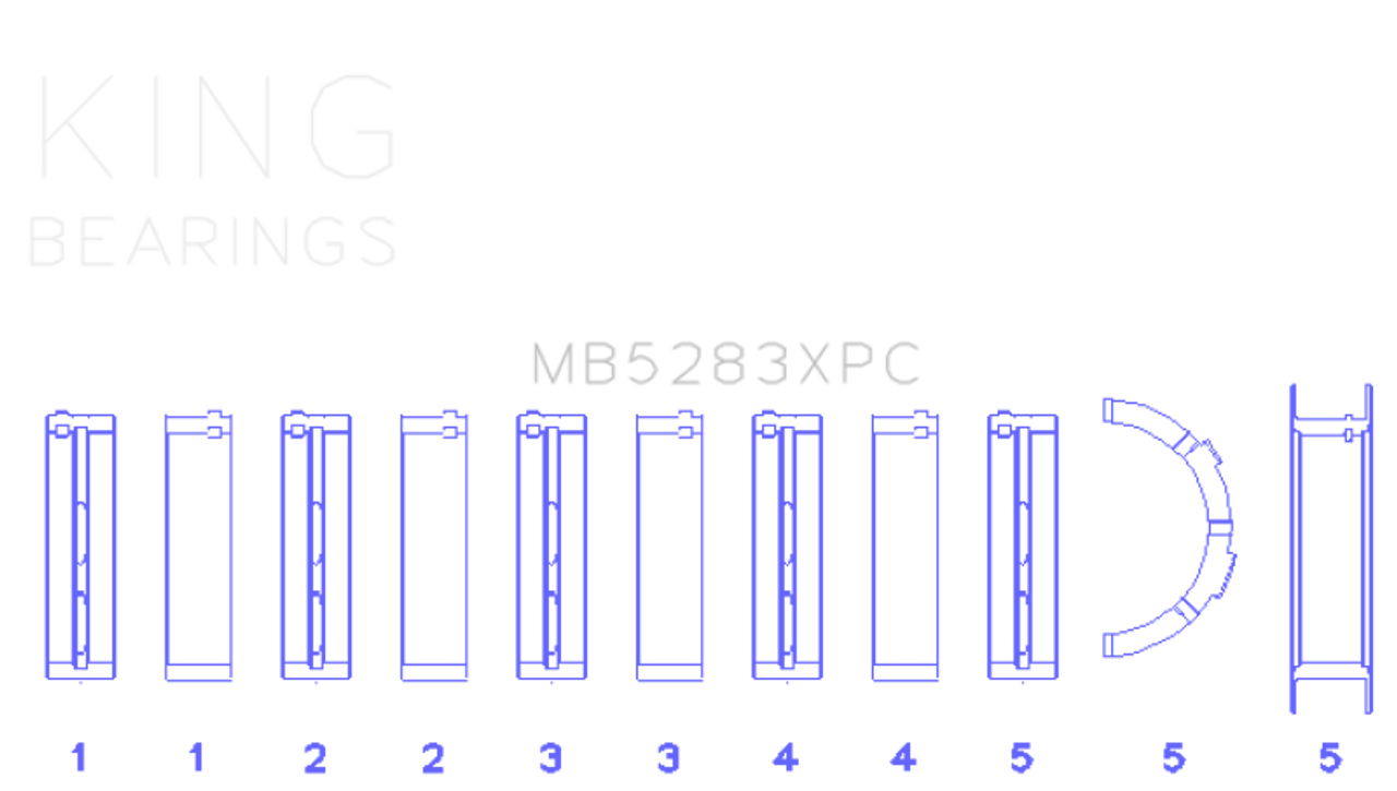 King Ford  4.6L DOHC/SOHC 24v V8 Performance Main Bearing Set - Coated - MB5283XPC