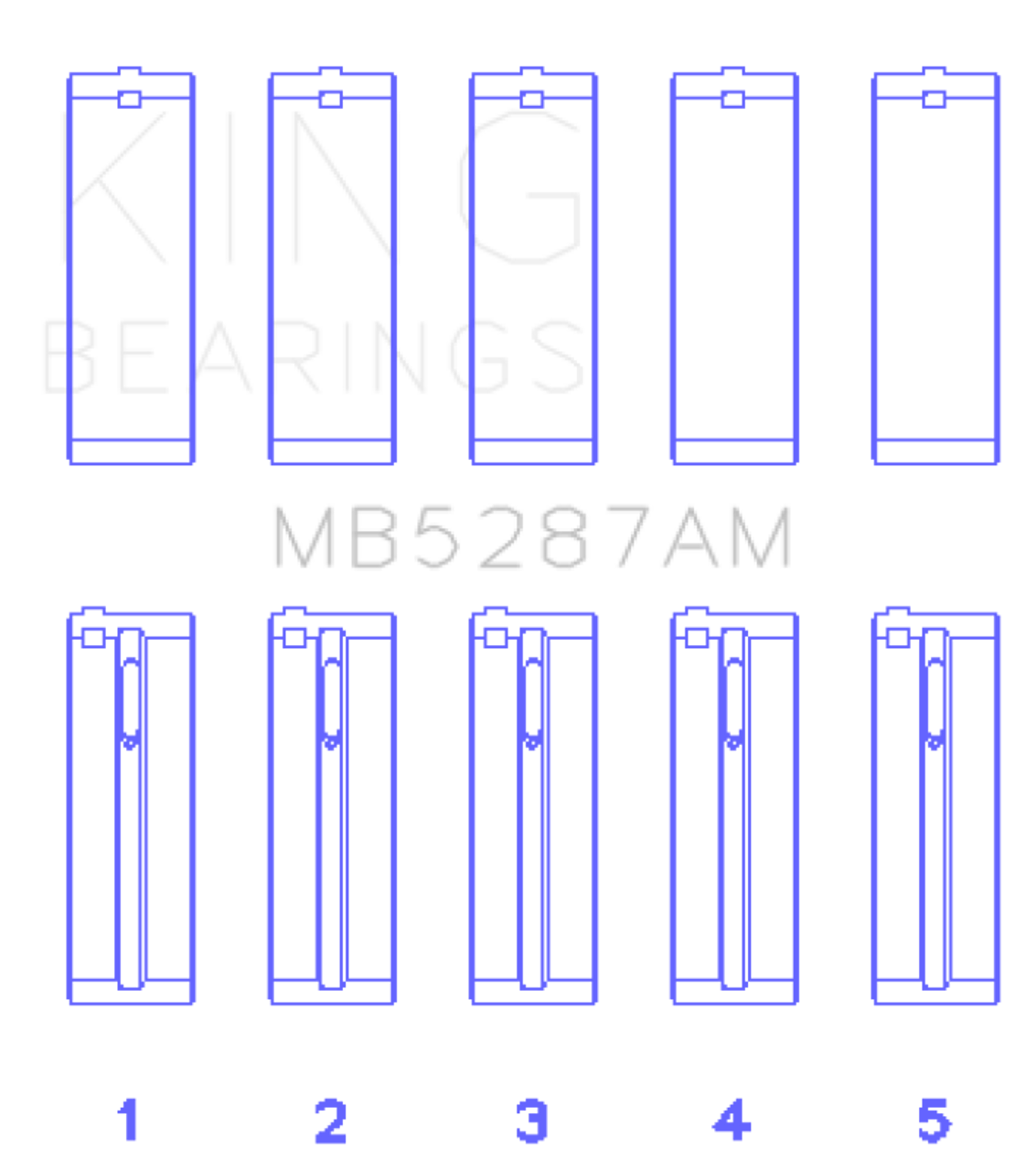 King Toyota 1ZZ-FE Main Bearing Set - Size STD - MB5287AM