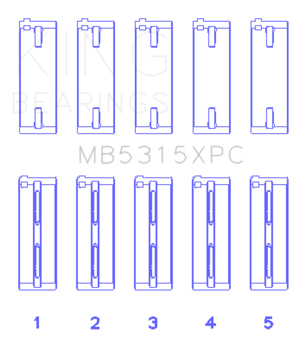 King 1992+ Mitsubishi 4G63/4G64 EVO I-IV Coated Performance Main Bearing Set - Size STDX - MB5315XPCSTDX
