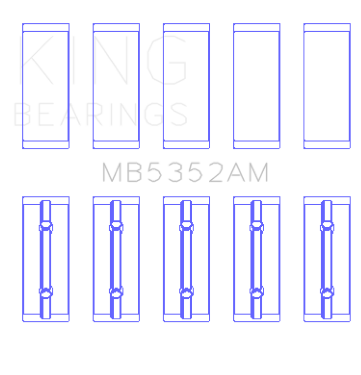 King Engine Bearings Renault K9K/K4M (Size +0.50mm) Main Bearing Set - MB5352AM0.5
