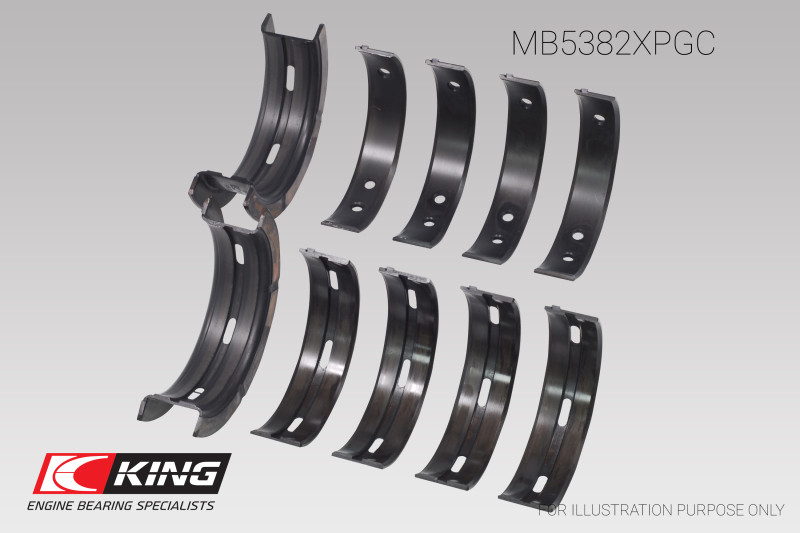 King Subaru EJ20/EJ22/EJ25 (Incl. Turbo) (Size 0.25) pMaxBlack Coated Main Bearing Set - MB5382XPGC0.25
