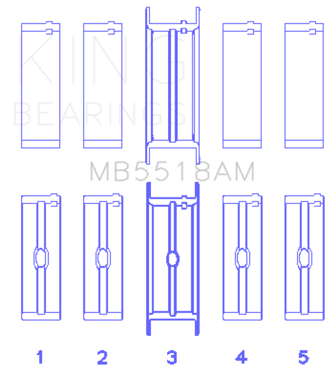 King AMC/Jeep 390 & 401 Crankshaft Main Bearing Set - Size STD - MB5518AM