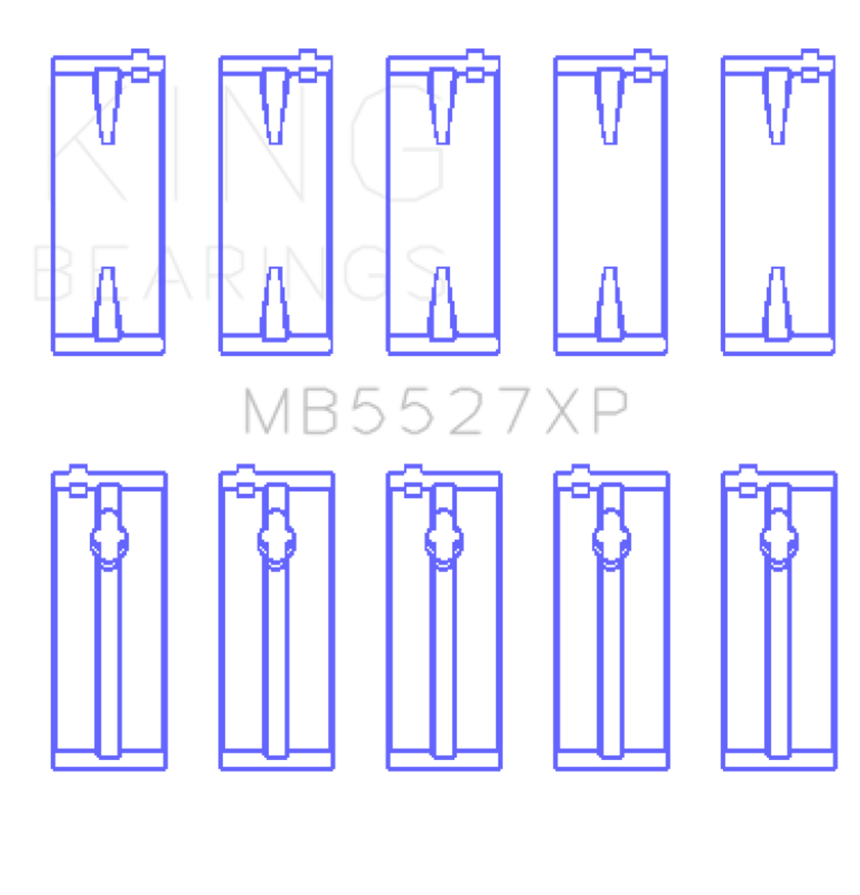 King Toyota 4AGE/4AGZE 16V 1.6L (Size 0.25 Oversized) Performance Main Bearing Set - MB5527XP0.25