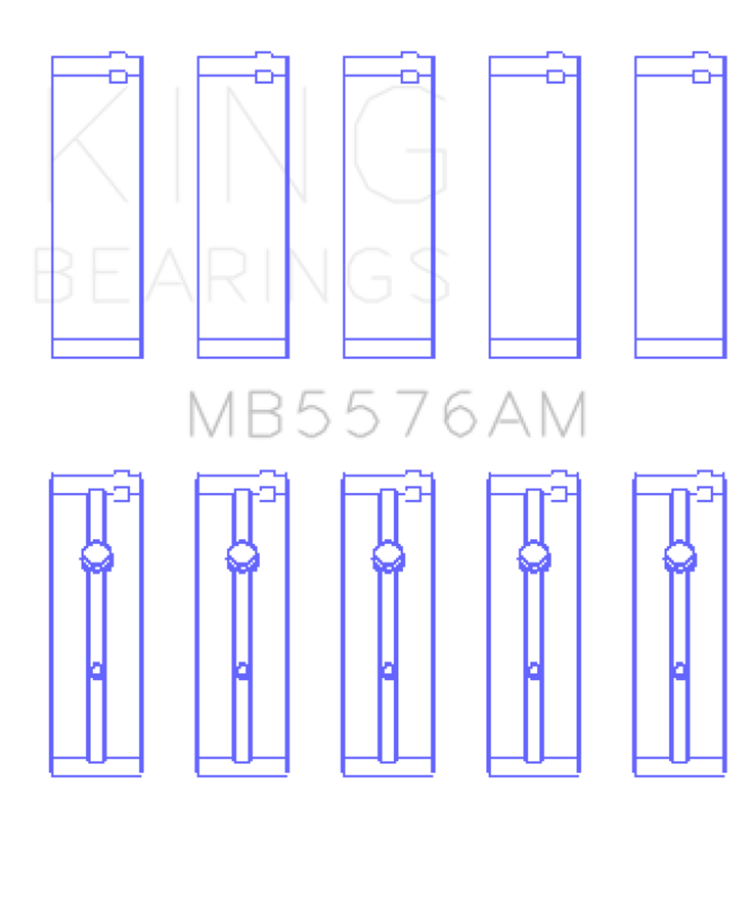 King Engine Bearings Ford J4B/J4C (Size +0.50mm) Main Bearing Set - MB5576AM0.5