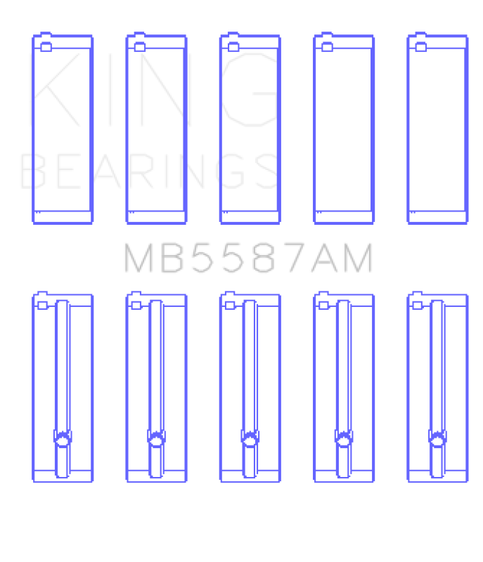 King 92-95 Suzuki Sidekick G15A/G16A/G16B Crankshaft Main Bearings - 5 Pairs in Set - MB5587AM