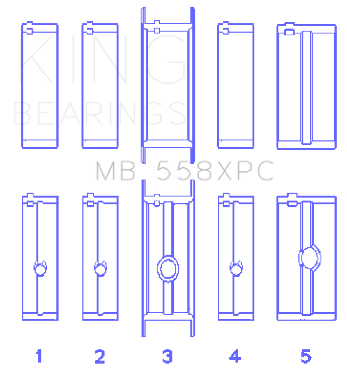 King Engine Bearings Chrysler 273/301/313/318/340 Main Bearing Set - MB558XPC010