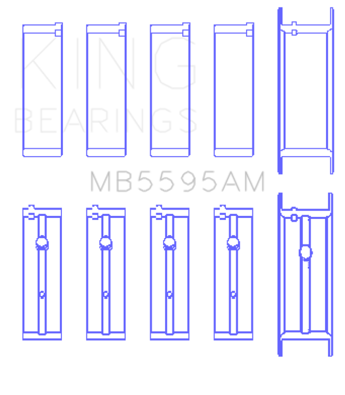 King Engine Bearings Datsun Ka-24E (Size +0.50mm) Main Bearing Set - MB5595AM0.5