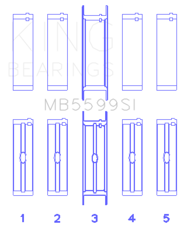 King International 421CI/446CI V8 (STD Size) Crankshaft Main Bearing Set - MB5599SI