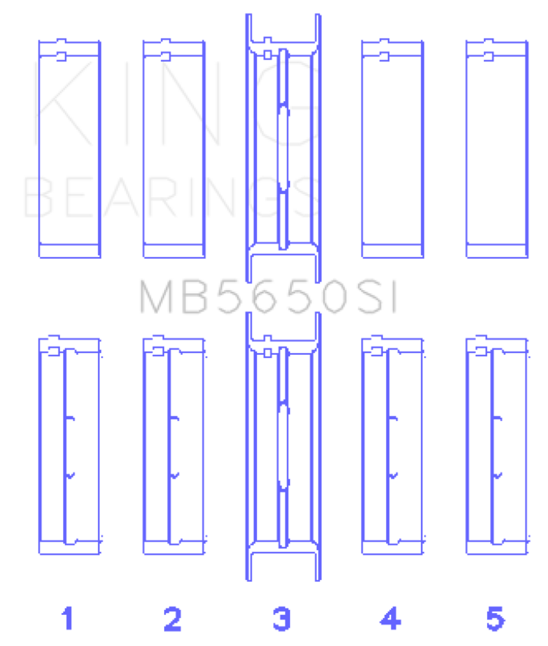 King Engine Bearings Ford 370/429/460 16B OHV Main Bearing Set - Set Of 10 - MB5650SI