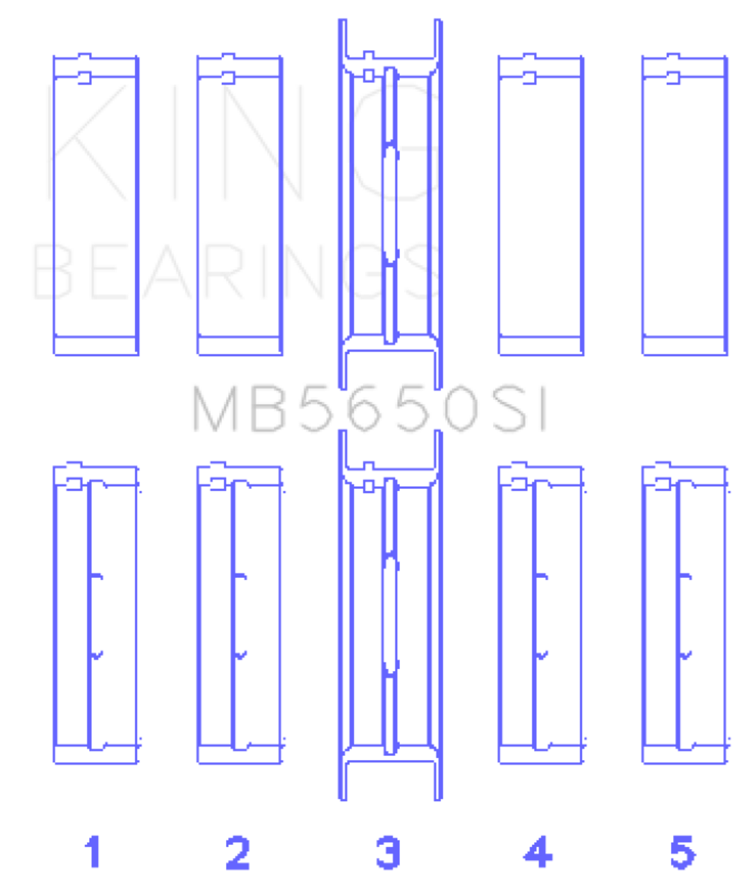 King Engine Bearings Ford 370/429/460 16B OHV Main Bearing Set - MB5650SI060