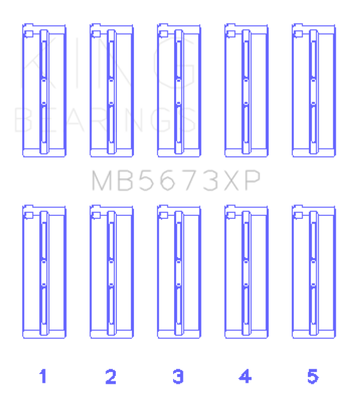 King Honda F20C/F22C 16v Performance Main Bearing Set - Size STD - MB5673XP