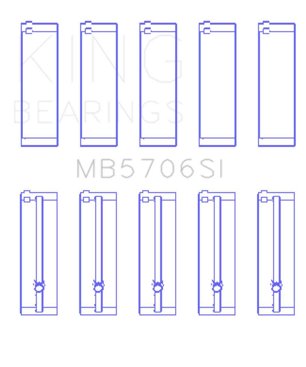 King Hyundai i30 G4FC (Size +0.75mm) Main Bearing Set - MB5706SI0.75