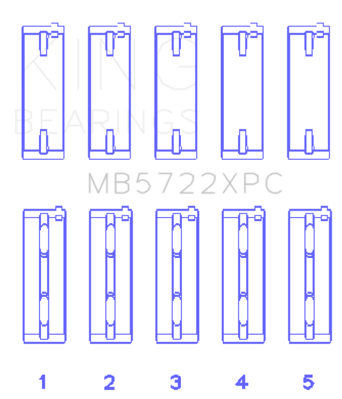 King 2007+ Mitsubishi 4B11T EVO X Coated Performance Main Bearing Set - Size STDX - MB5722XPCSTDX