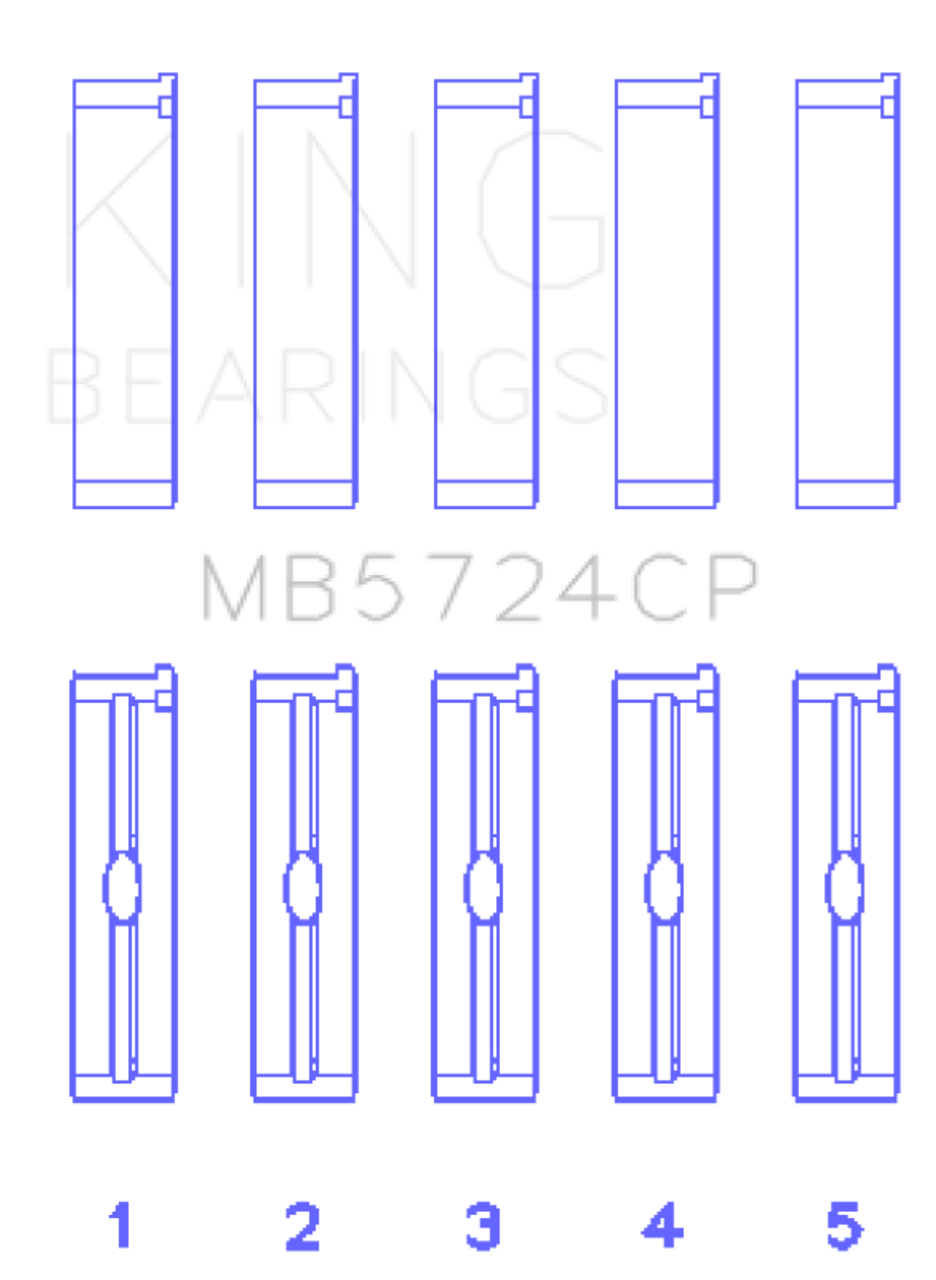 King Engine Bearings General Motors Duramax Diesel (Size +0.50mm) Main Bearing Set - MB5724CP0.5