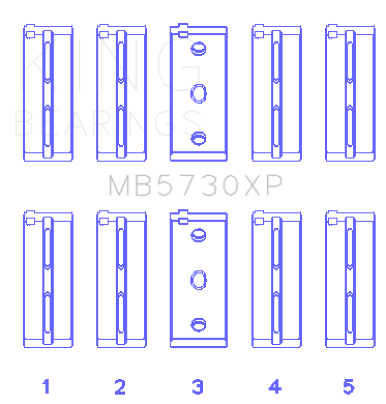 King Engine Bearings Lancia DElta Integrale (Size STDX) Main Bearing Set - MB5730XPSTDX