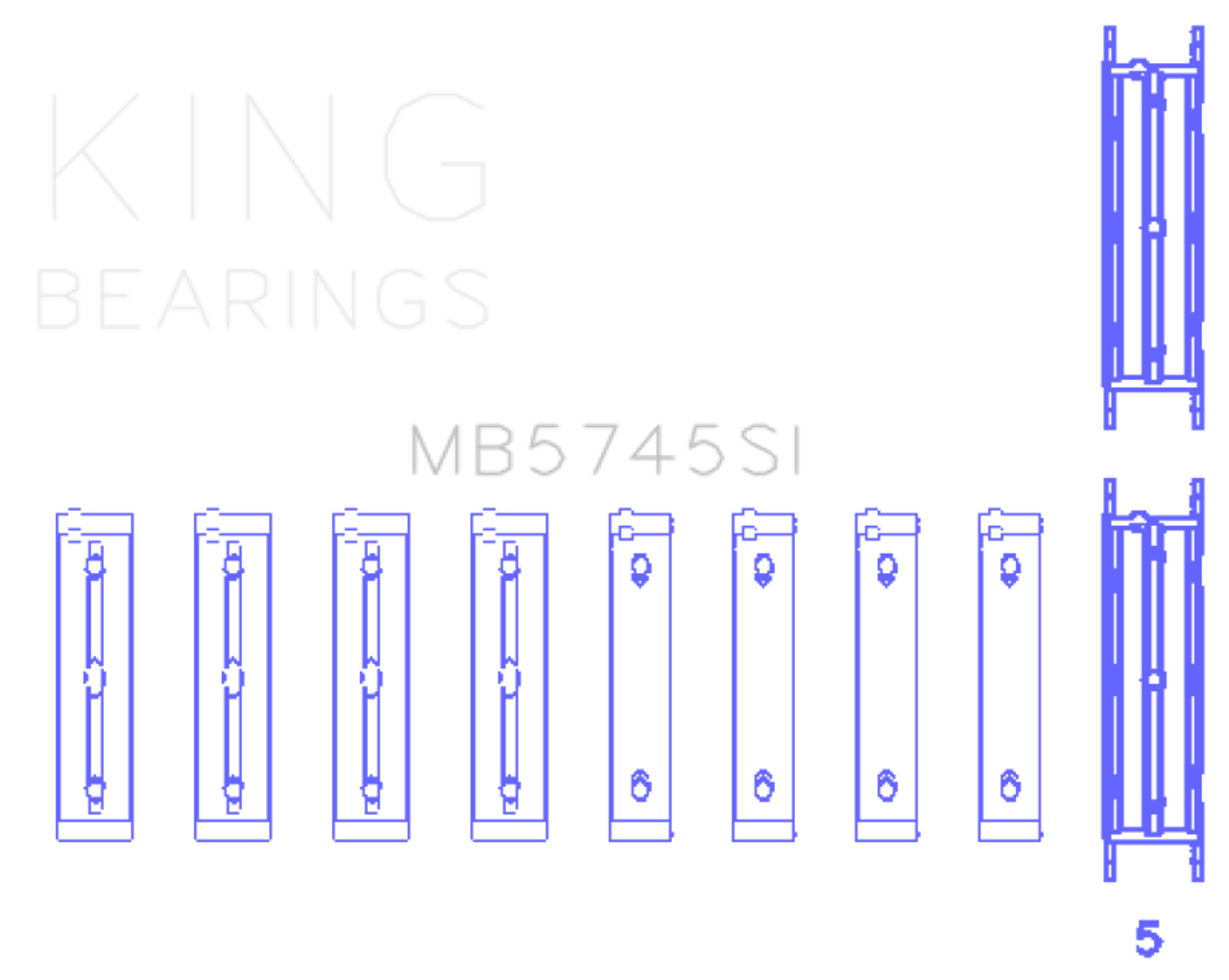 King Subaru FA/FB Main Bearing Set - Size STD - MB5745SI
