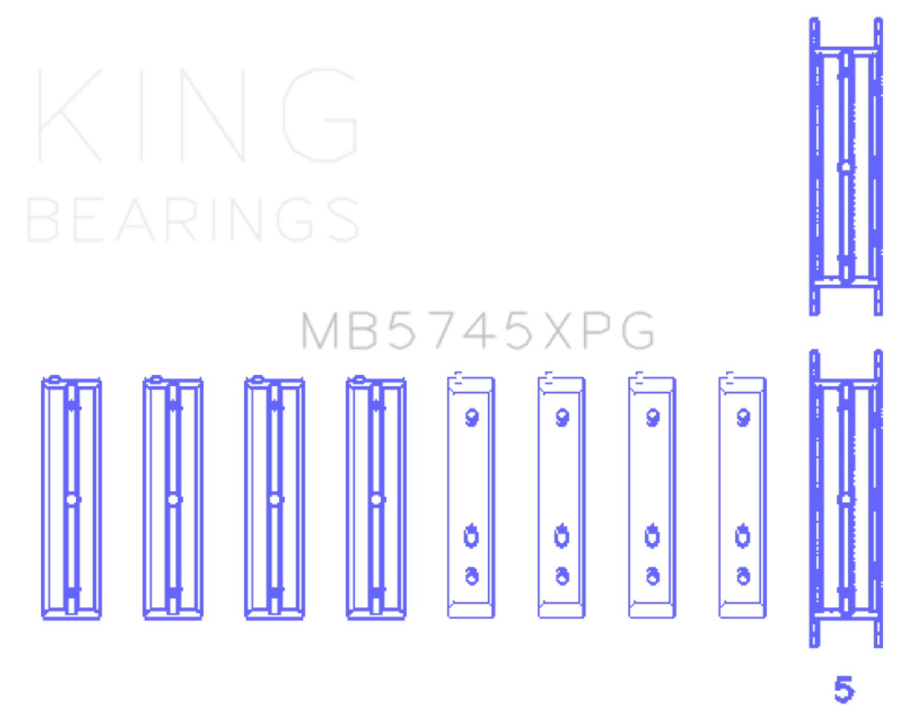 King Subaru FA20 FB20 Performance Tri-Metal Main Bearing Set - Size +.025mm - MB5745XPG.026