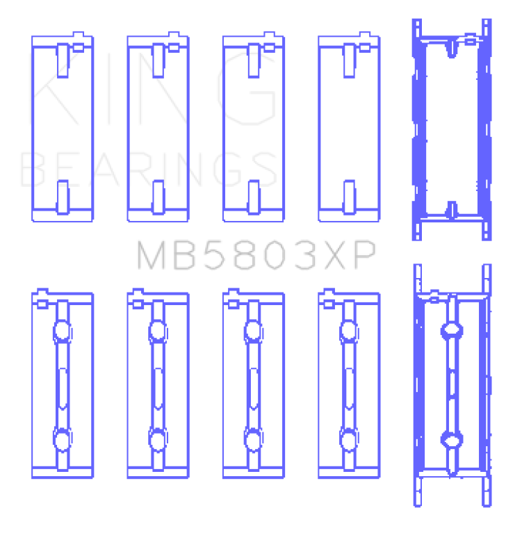 King BMW S65B40A Crankshaft Tri-Metal Race Main Bearings Set of 5 - MB5803XPSTDX