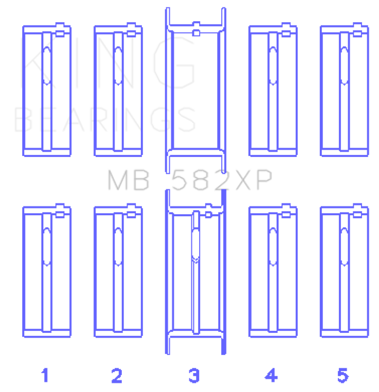 King Ford 2.0L/2.3L 8V (Size STD) Performance Main Bearing Set - MB582XP