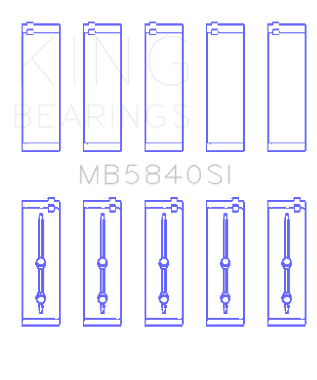King Chrysler/Dodge Gen 3 Hemi 5.7L/6.1L/6.4L Crankshaft Main Bearing Set (Set of 5) - MB5840SI