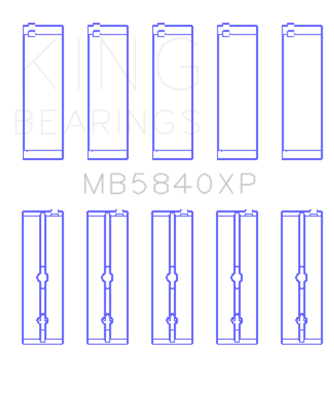 King Chrysler 300 Srt8 (Size 0.26) pMaxBlack Coated Main Bearing Set - MB5840XP.026