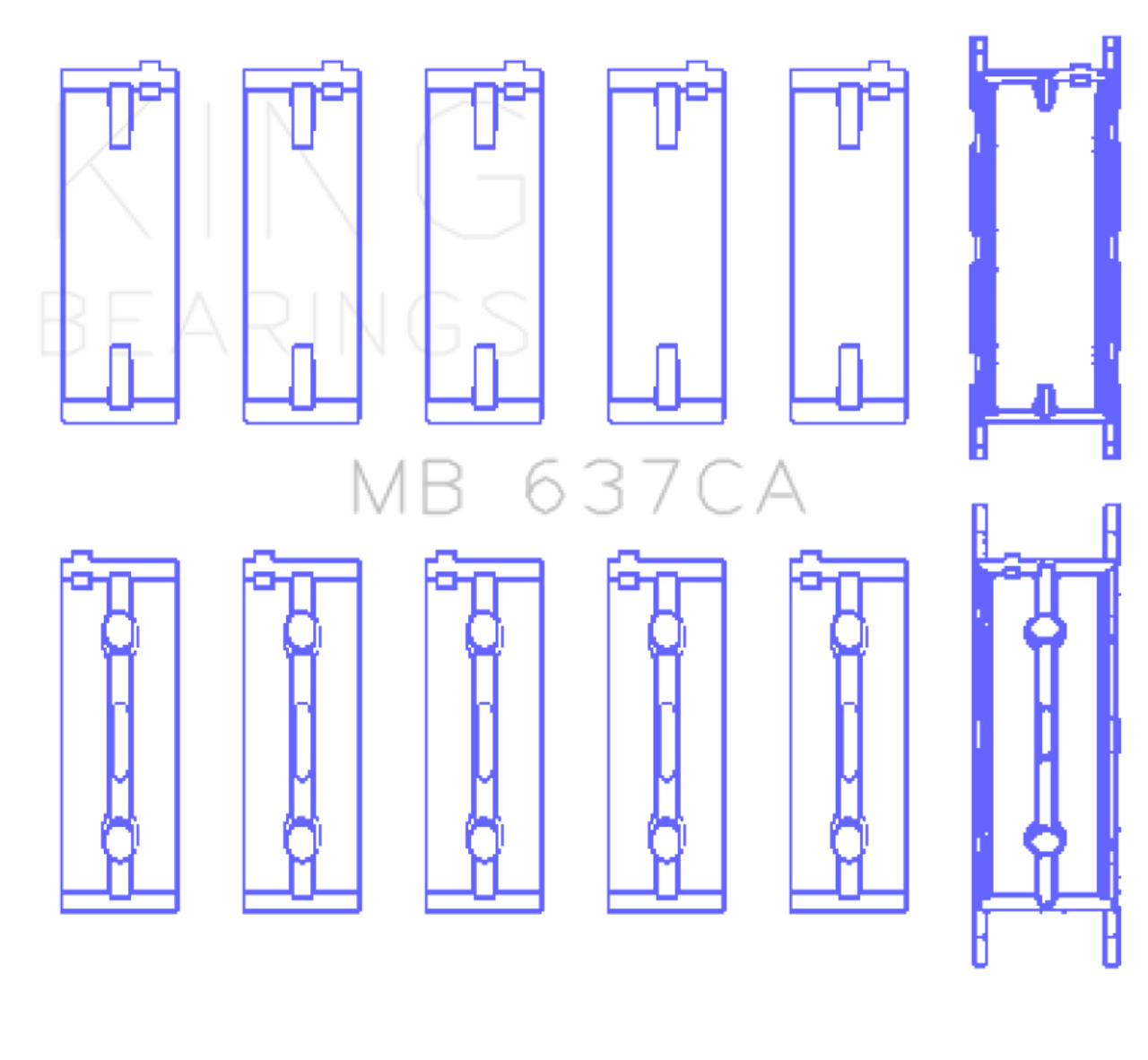 King BMW S85B50A Main Bearing Set (Size .25) - MB637CA0.25