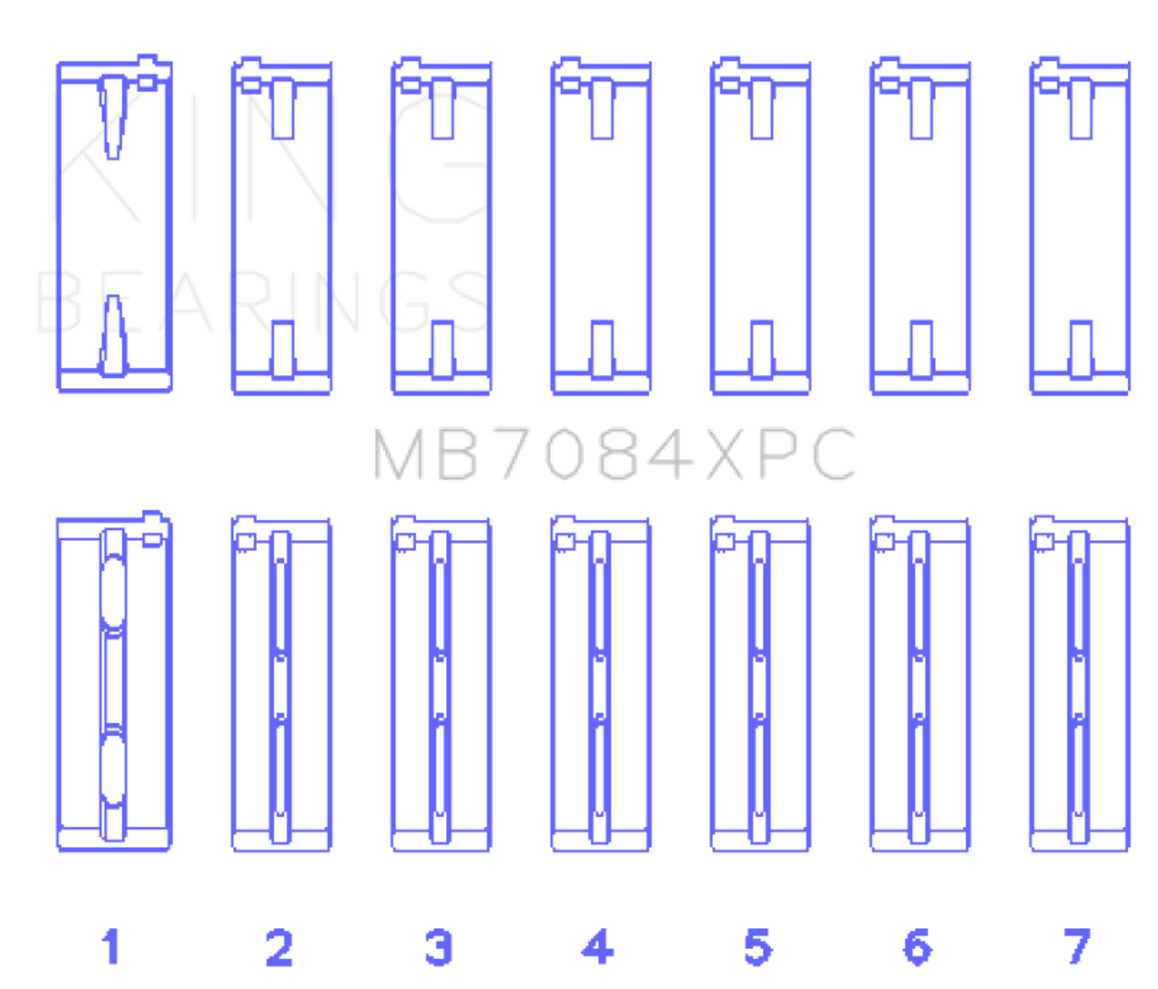 King Toyota 2JZGE/2JZGTE 24V 3.0L pMaxKote Performance Main Bearing Set - Size STD - MB7084XPC