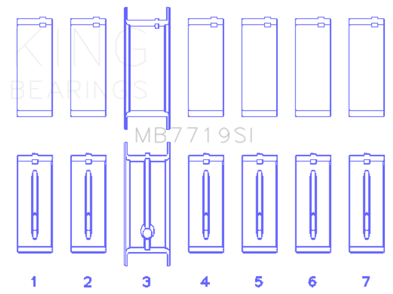 King AMC / JEEP 242CI 4.0L POWER-TEC (Size 0.30 Oversized) Main Bearing Set - MB7719SI030