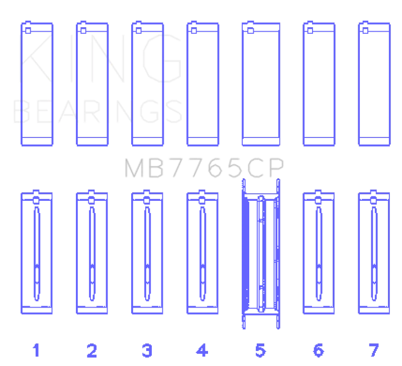 King GMC 4.2 Vortec L6 Main Bearing Set - MB7765CP