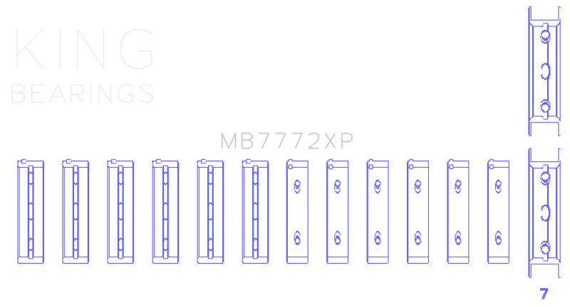 King Subaru EZ30/EZ30D Performance Main Bearing Set - Size STDX - MB7772XPSTDX
