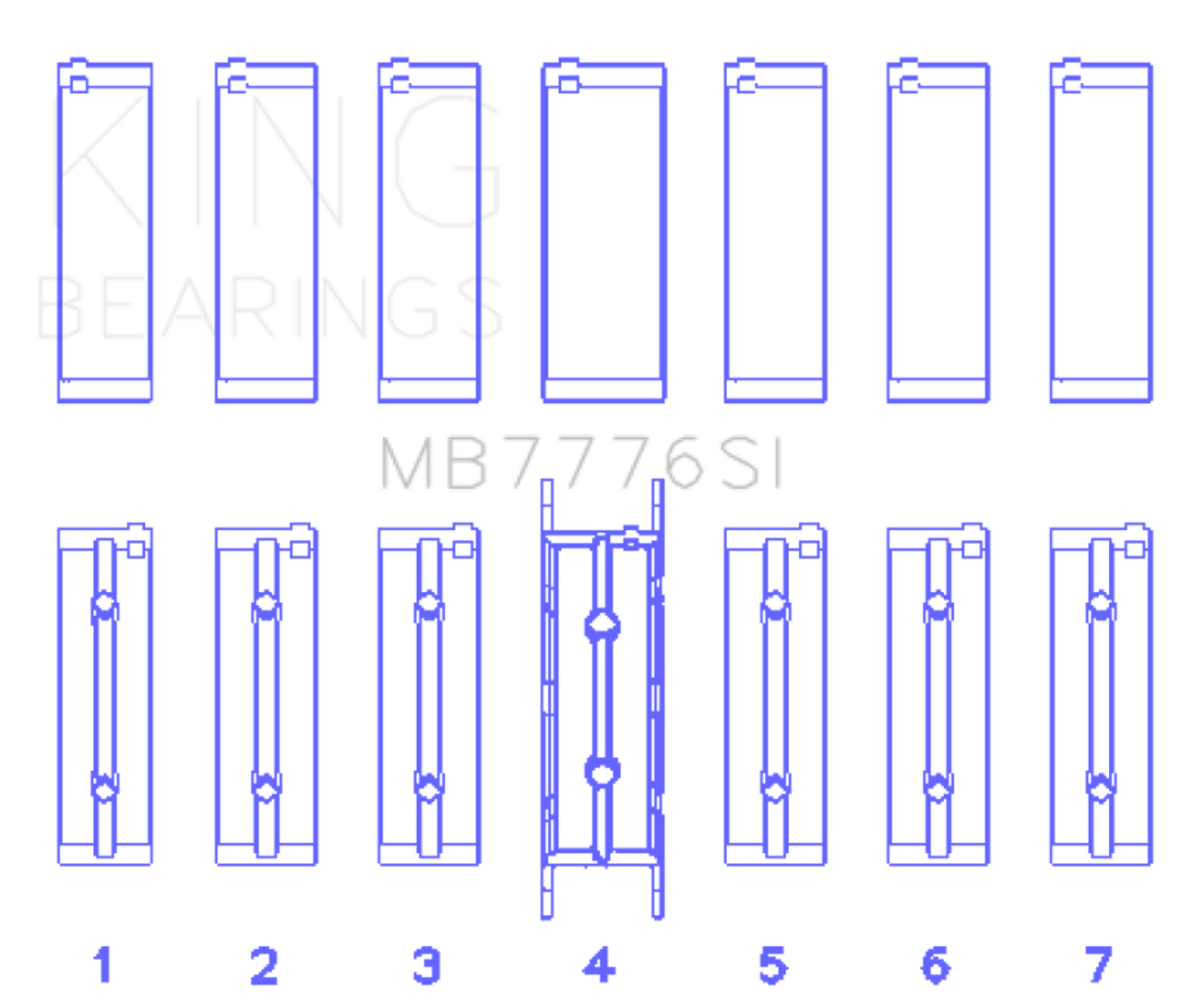 King BMW N55B30A/N53B30A/N52B30A Main Bearing Set - Size STD - MB7776SI