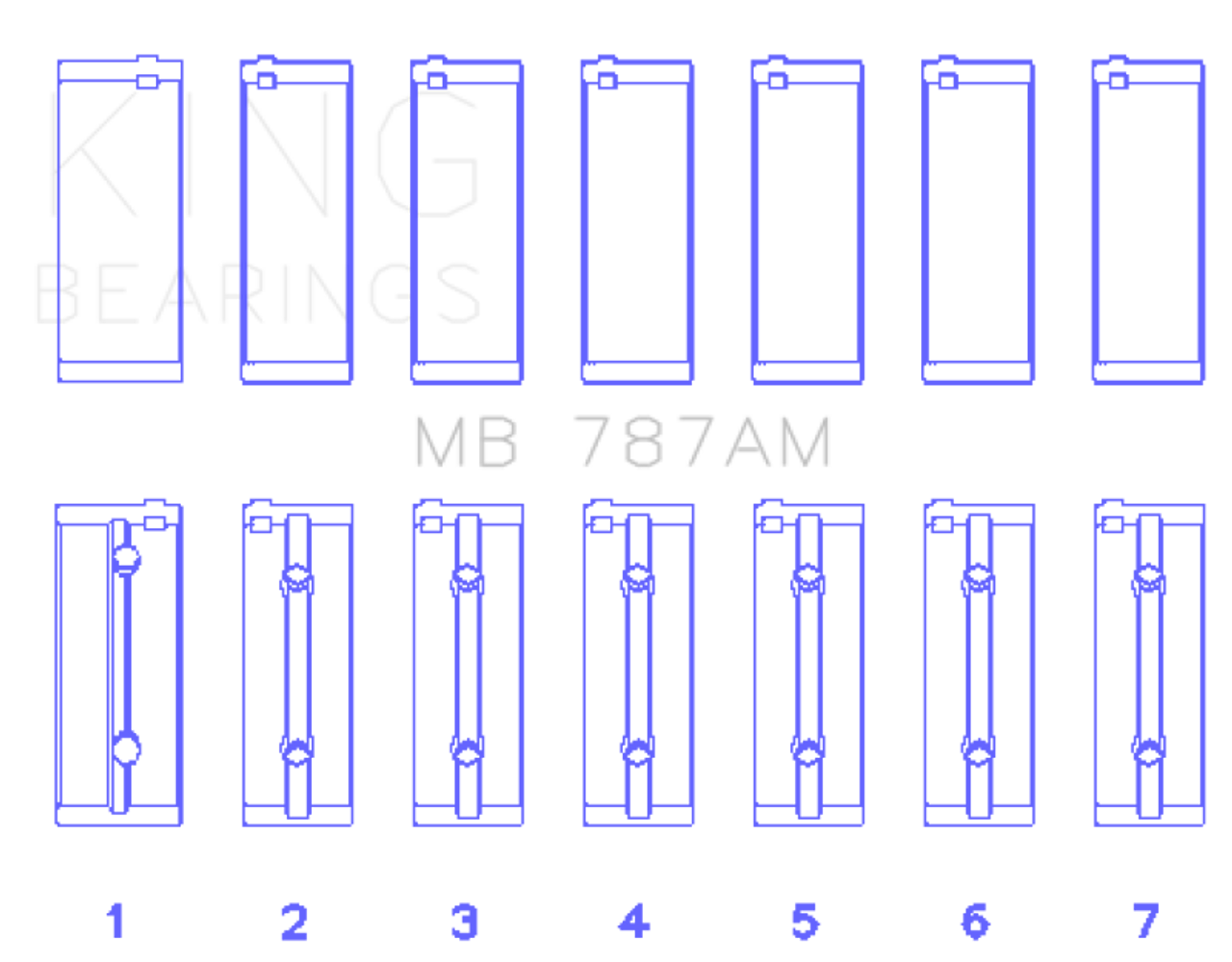 King Toyota 5ME/5MGE/7MGE/7MGTE (Size STD) Main Bearing Set - Size STD - MB787AM