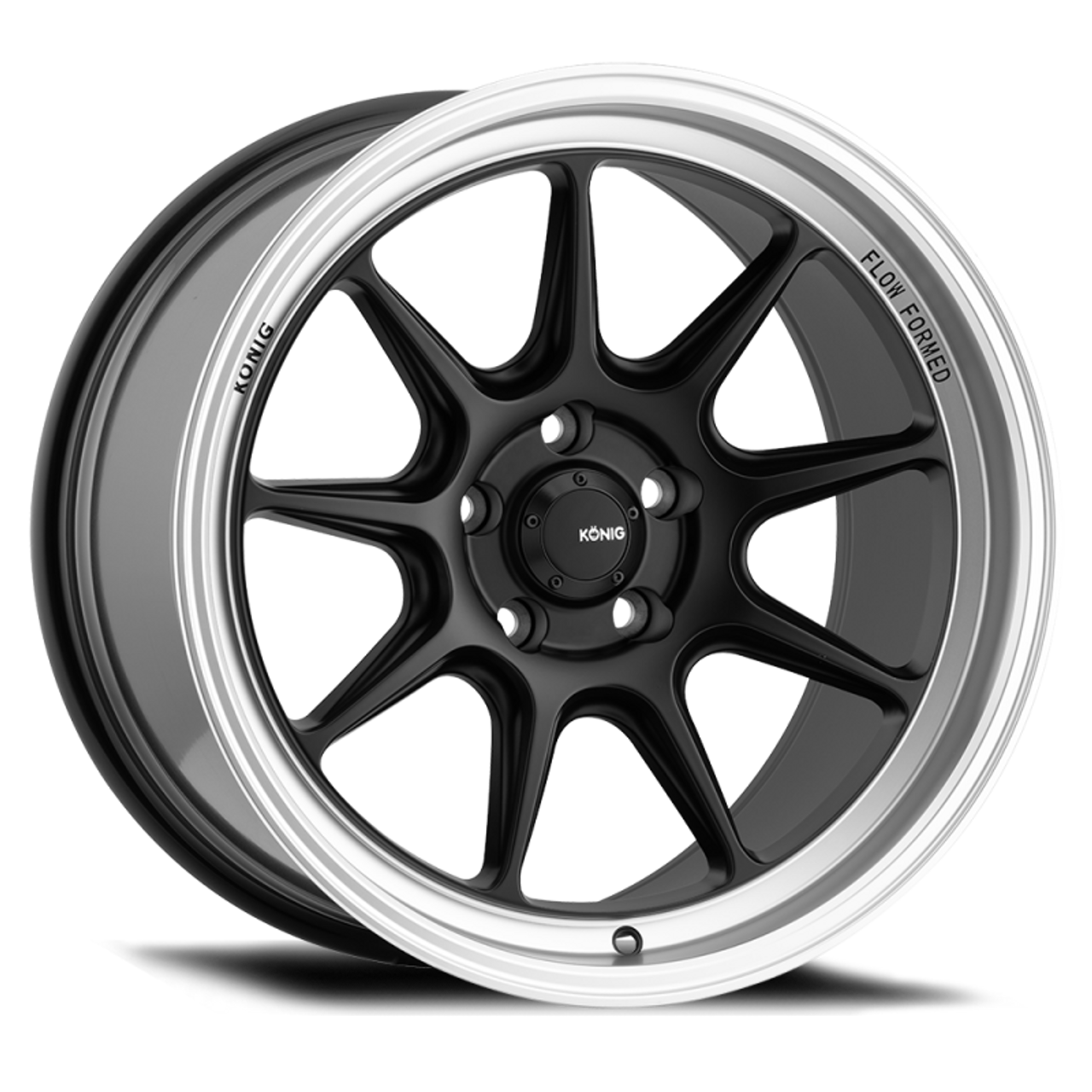 Konig Countergram 18x8.5 5x112 ET43 Matte Black / Matte Machined Lip - CT88512435