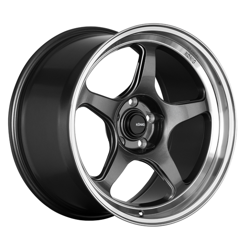 Konig Hyperspec 17x8 5x114.3 ET40 Anthracite Metallic Wheel w/ Mirror Machined Lip (Knurled Bead) - HP87514406