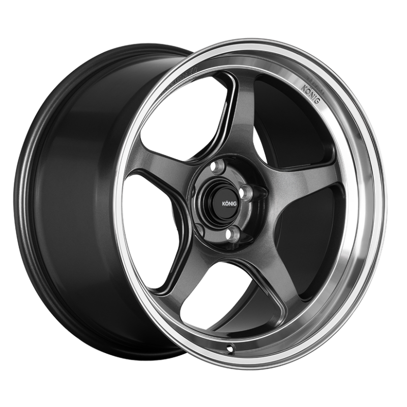Konig Hyperspec 18x8.5A 5x108 ET42 Anthracite Metallic Wheel w/ Mirror Machined Lip (Knurled Bead) - HP88508426