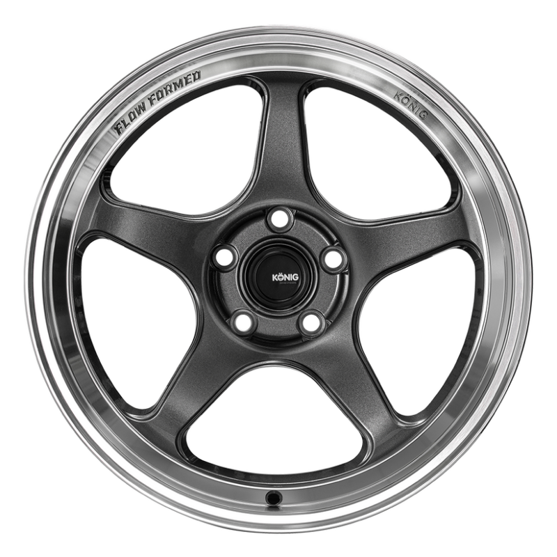 Konig Hyperspec 18x8 5X114.3 ET35 Anthracite Metallic Wheel w/ Mirror Machined Lip - HP88514356