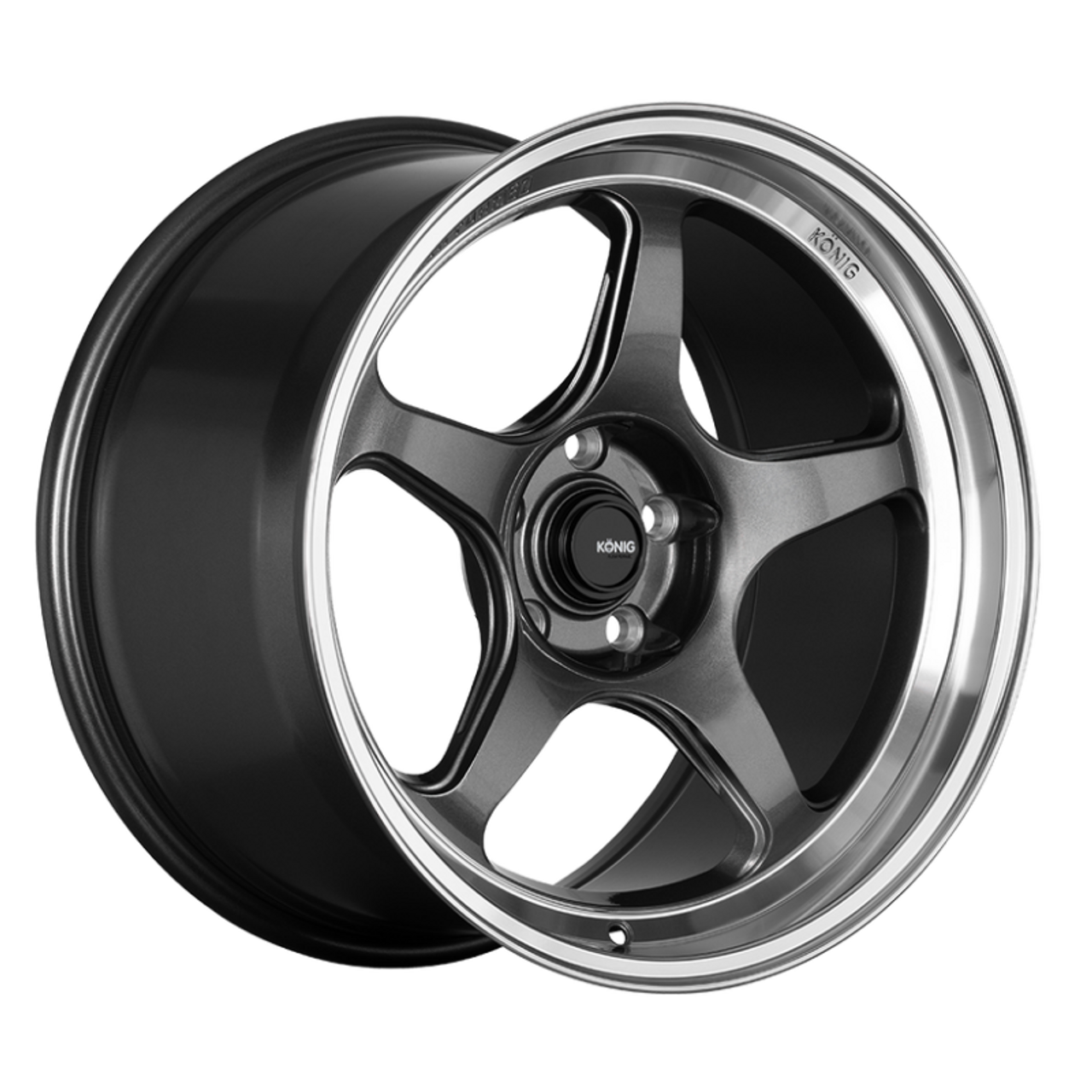Konig Hyperspec 17x9 4x100 ET45 Anthracite Metallic Wheel w/ Mirror Machined Lip (Knurled Bead) - HP97100456
