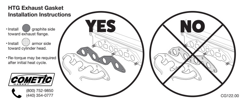 Cometic Pontiac V8 .094in HTG Exhaust Manifold Gasket Set - 1.940in x 1.500in D/Oval Ports - C15308HTG