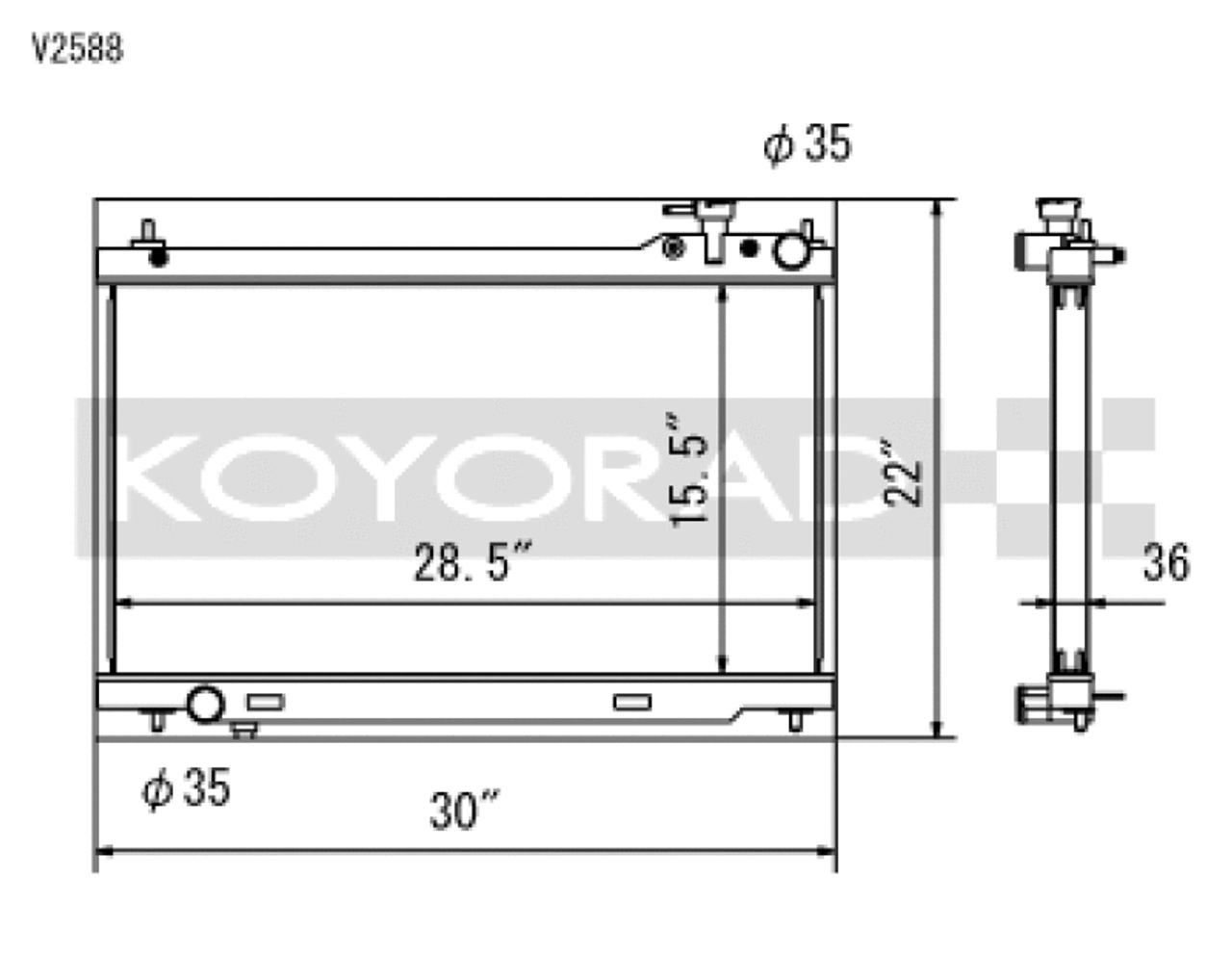 Koyo 03-07 Infiniti G35 Coupe / 03-06 G35 Sedan VQ35DE (MT) Radiator - V2588