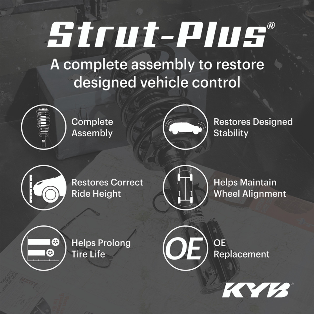KYB Shocks & Struts Strut Plus Rear 12-13 Mitsubishi Outlander w/o 3rd Row Seating - SR4569