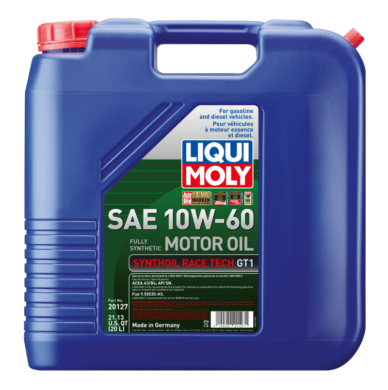 LIQUI MOLY 20L Synthoil Race Tech GT1 Motor Oil SAE 10W60 - 20127