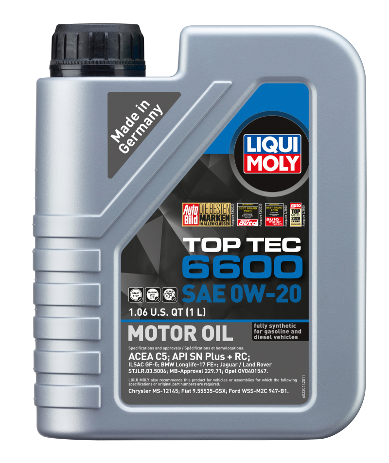 LIQUI MOLY 1L Top Tec 6600 Motor Oil SAE 0W20 - 22044