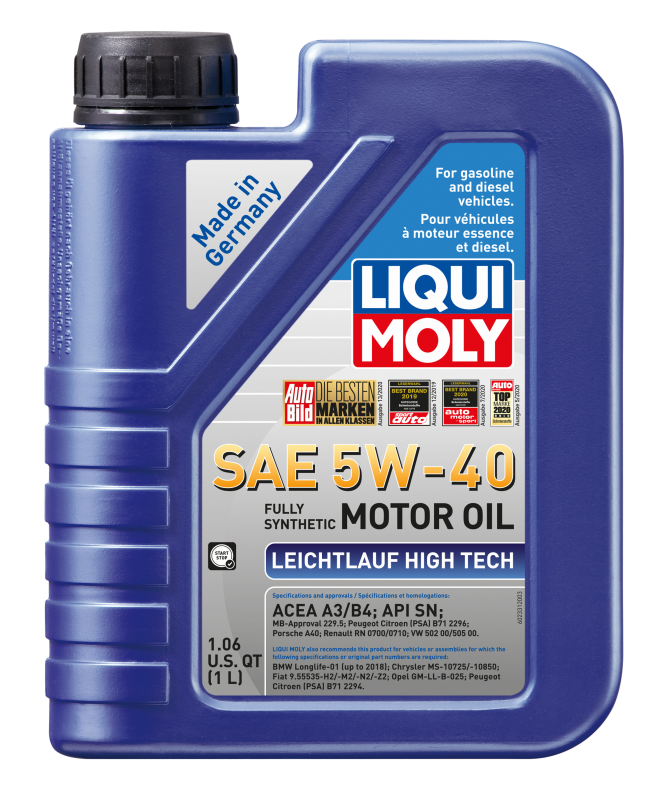 LIQUI MOLY 1L Leichtlauf (Low Friction) High Tech Motor Oil SAE 5W40 - 2331