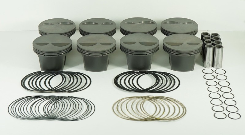Mahle MS Piston Set SBC 358ci 4.040in Bore 3.500stk 5.700in Rod .0927in Pin -2cc 10.8 CR Set of 8 - 930206540