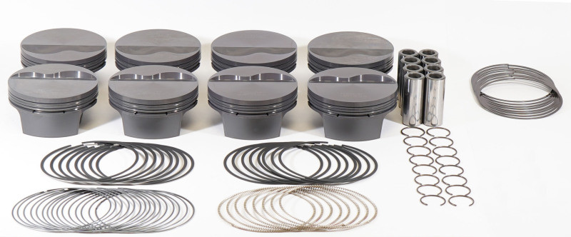 Mahle MS Piston Set Ford 364cid 4.125 1.090RCH 3.400stk 5.400rod .927pin -6.5cc 423g 10.4CR Set of 8 - 930245825